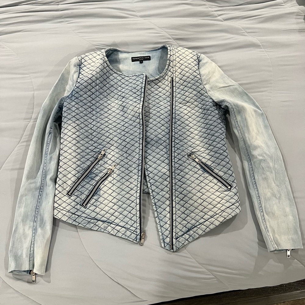 Generation Love Diamond Patterned Light Blue Jack… - image 1
